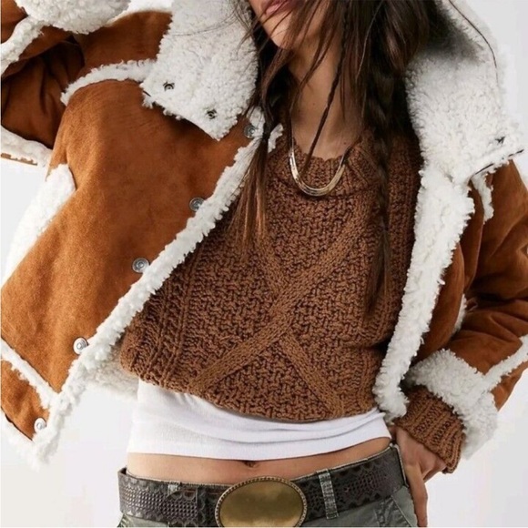 SOLD - Free People We The Free Vegan Exchange Shearling Jacket Coat XS BNWT - Picture 5 of 14